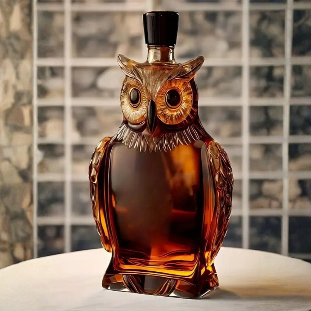 Owl Shaped Glass Wine Decanter Creative Mini Bottle