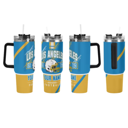 Los Angeles Football 40oz Tumbler with Name, Handle & Straw