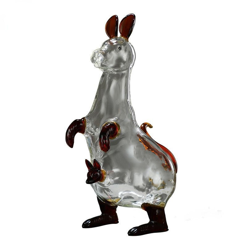 Kangaroo Shaped Glass Decanter-Wine and Whiskey Decanter
