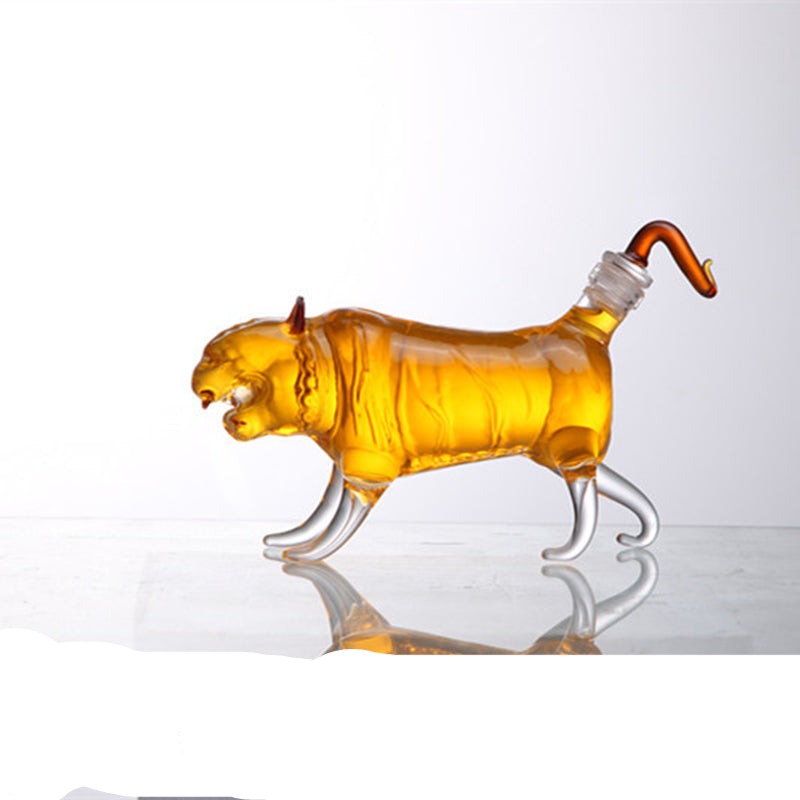 Glass Tiger Shaped Decanter
