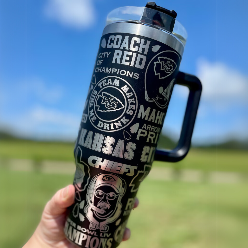 Kansas City Chiefs Tumbler – Double-Wall with Spill-Resistant Lid-Wine and Whiskey Decanter