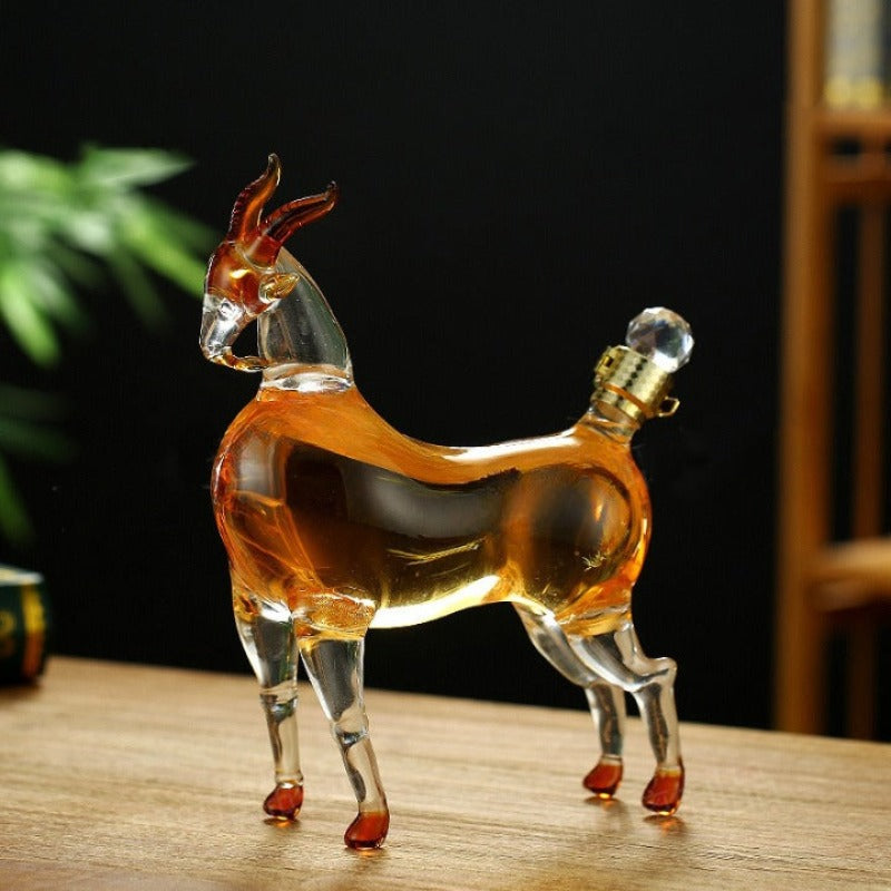 Goat Shaped Glass Decanter-Wine and Whiskey Decanter