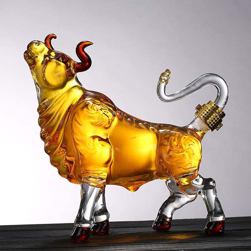 Charging Bull Glass Decanter