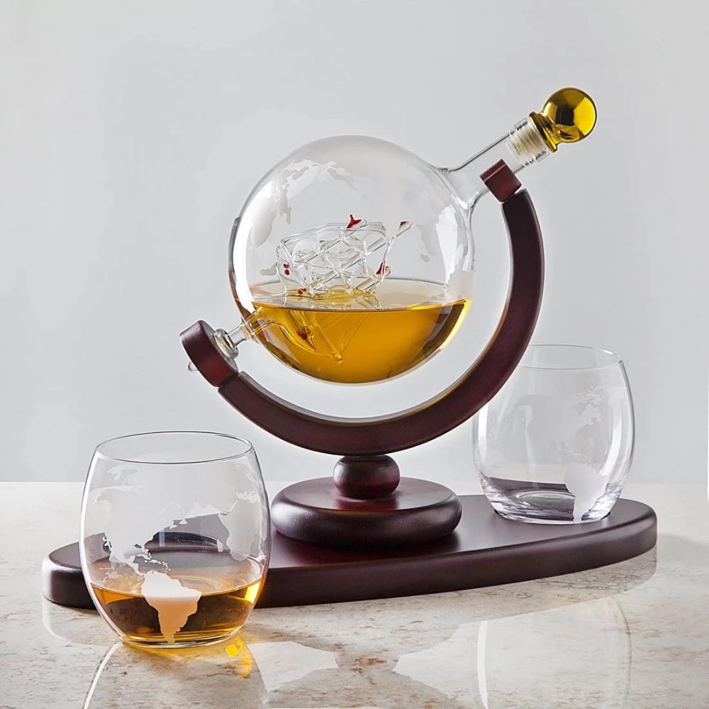 Whiskey Globe Decanter Set-Wine and Whiskey Decanter