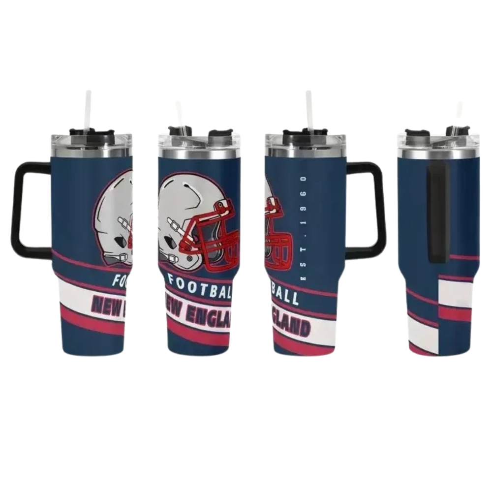 New England Patriots Football Themed Travel Tumbler