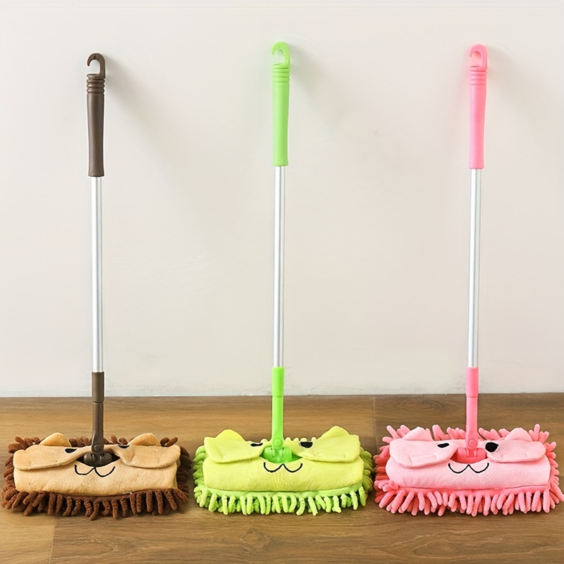 Mini Mop for Small Spaces - Cute Cartoon Design Desktop Mop, Portable Cleaning Mop for Kitchen Counter & Table
