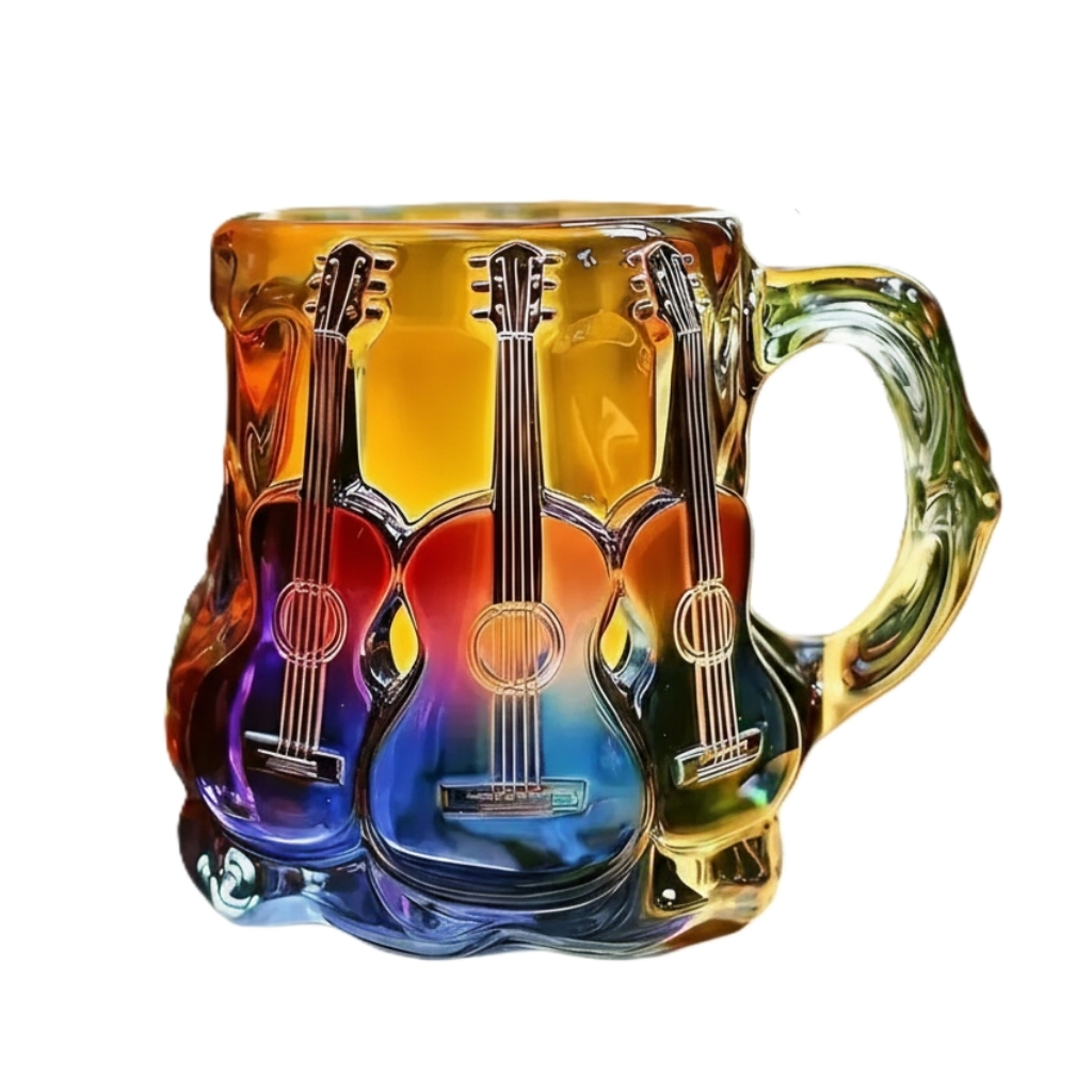 3D Guitar Coffee Mug For Music Enthusiasts And Artists
