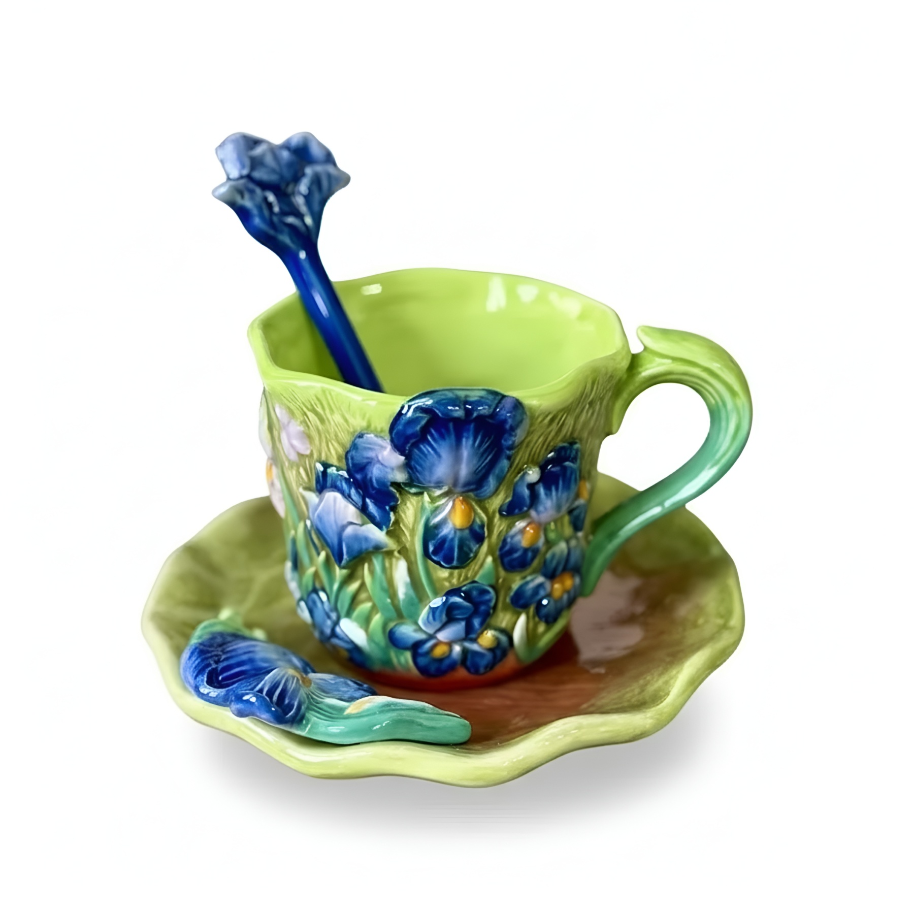 3D Painted Starry Art Ceramic Coffee Cup With Saucer Set