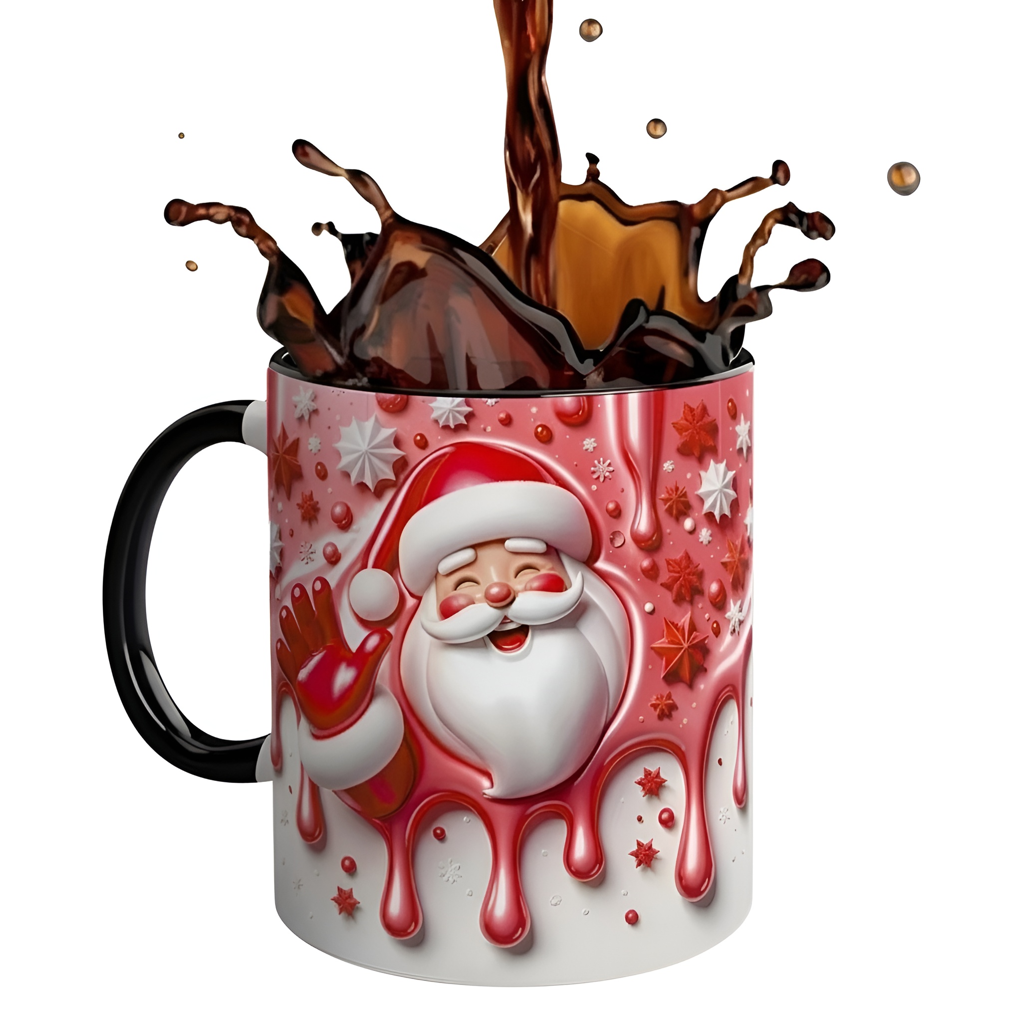 3D Santa Christmas Ceramic Coffee Mug With Realistic Santa Claus