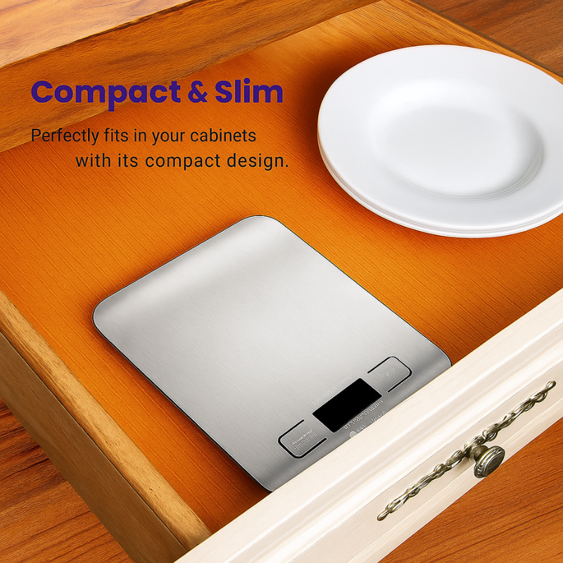 Stainless Steel Digital Kitchen Scale For Baking And Meal Prep