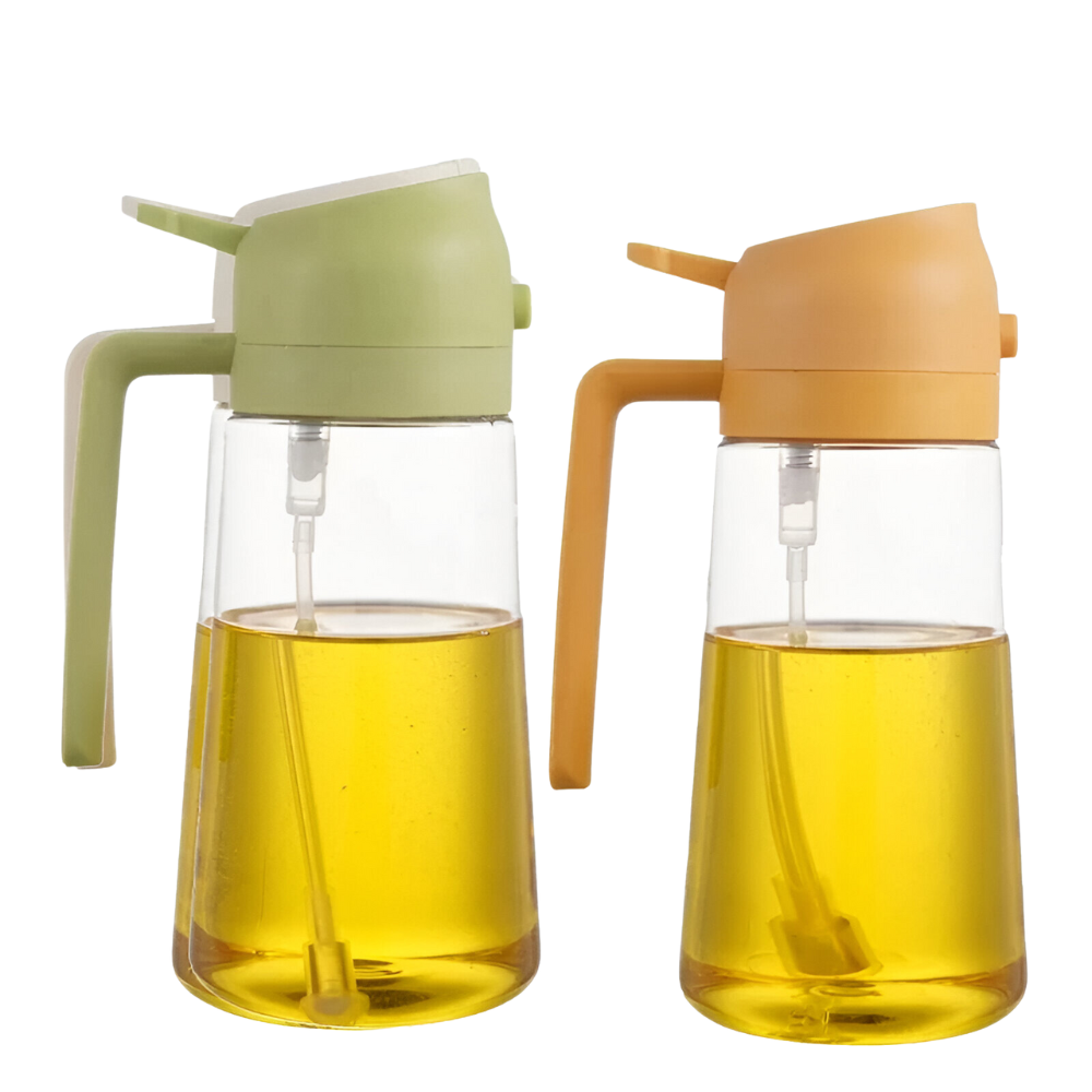 Set of Two Oil Dispenser Bottles With Practical Spouts-Wine and Whiskey Decanter