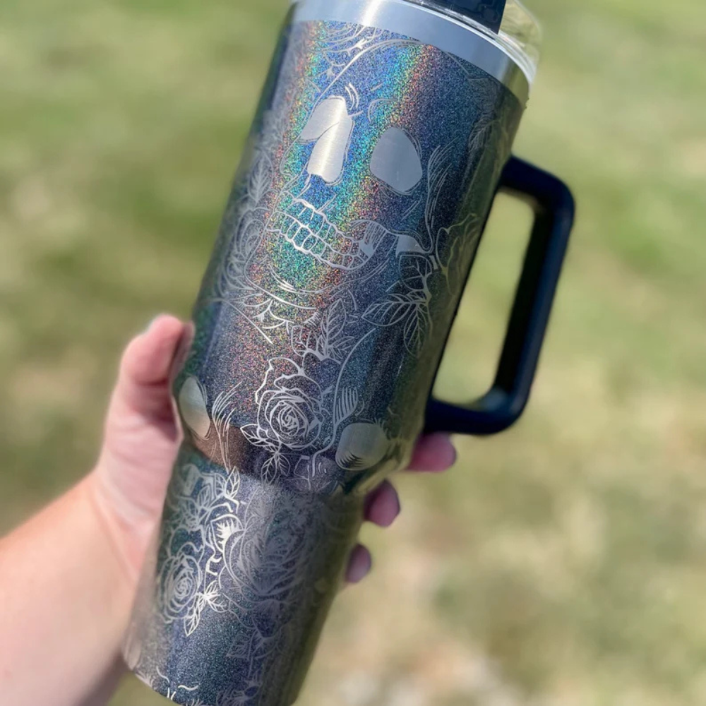 Abstract Roses Printed Tumbler