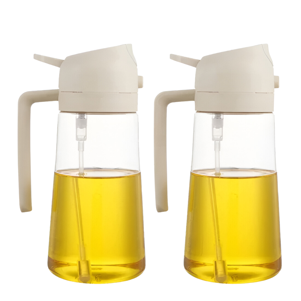 Set of Two Pour Oil Vinegar Bottles – Precise Dispensing for Oils-Wine and Whiskey Decanter