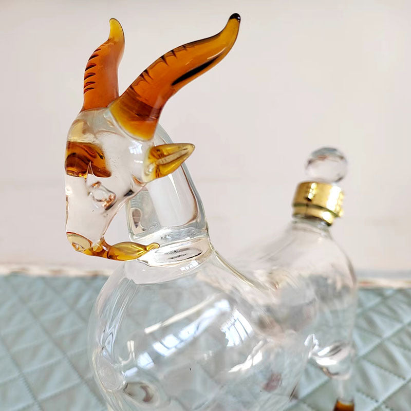 Goat Shaped Glass Decanter