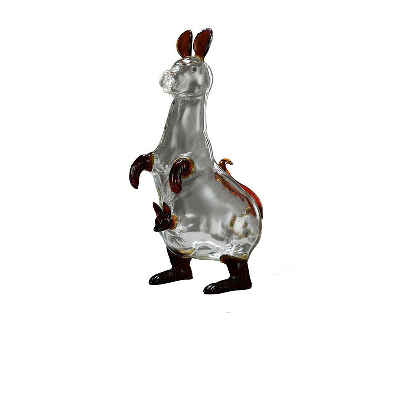 Kangaroo Shaped Glass Decanter-Wine and Whiskey Decanter