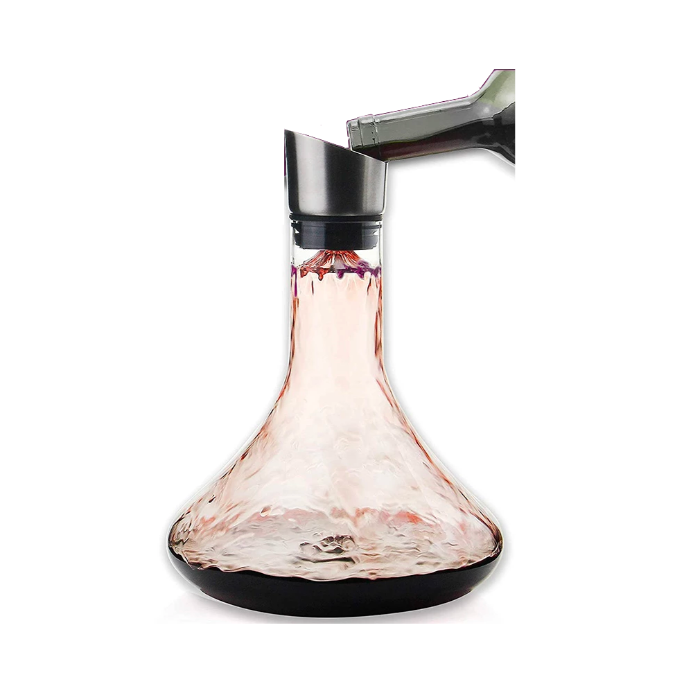 Wine Decanter with Aerator Lead-free Wine Carafe-Wine and Whiskey Decanter