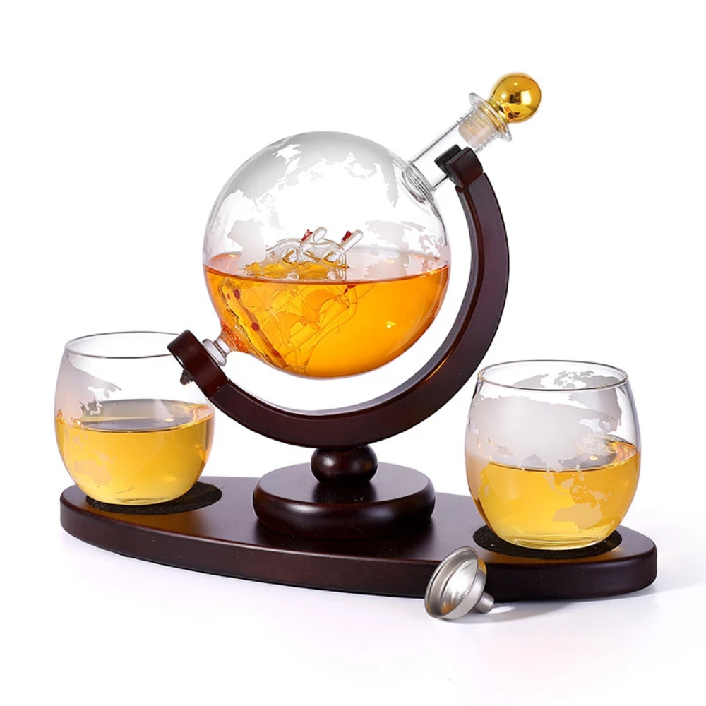Whiskey Globe Decanter Set-Wine and Whiskey Decanter