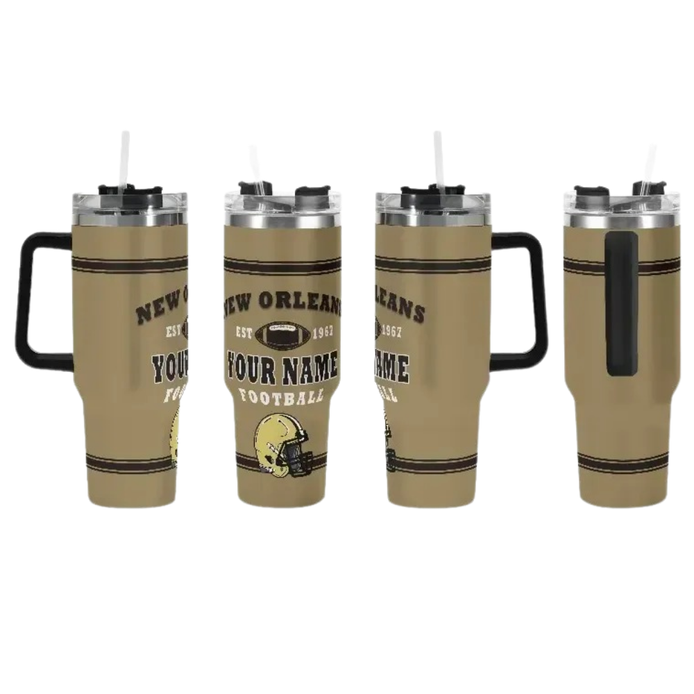 New Orleans Saints Themed 40oz  Insulated Travel Tumbler
