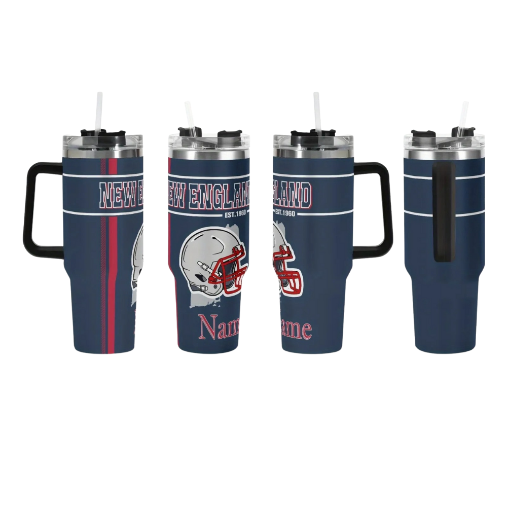 Personalized New England Patriots Football Themed 40oz Tumbler