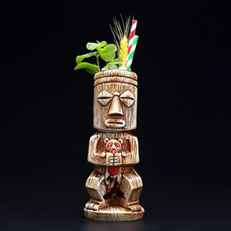 Tribal Face Ceramic Mug-Wine and Whiskey Decanter