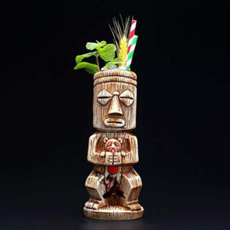 Tribal Face Ceramic Mug-Wine and Whiskey Decanter
