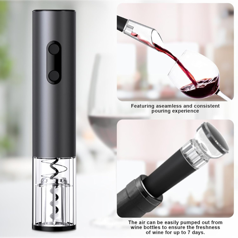 4 In 1 Wine Opener Set Uncork Pour And Preserve Effortlessly-Wine and Whiskey Decanter