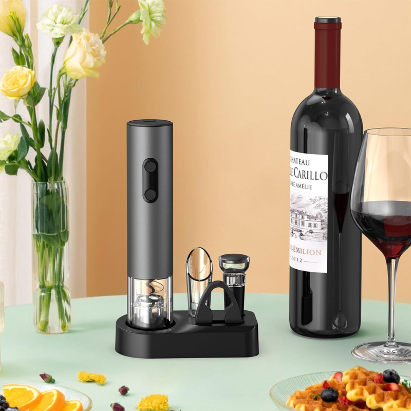 4 In 1 Wine Opener Set Uncork Pour And Preserve Effortlessly-Wine and Whiskey Decanter