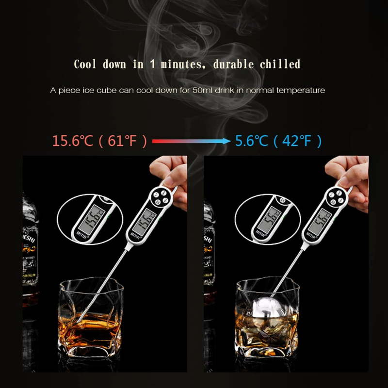 4-Piece Ball Shape Whiskey Stones Set With Coasters And Tongs