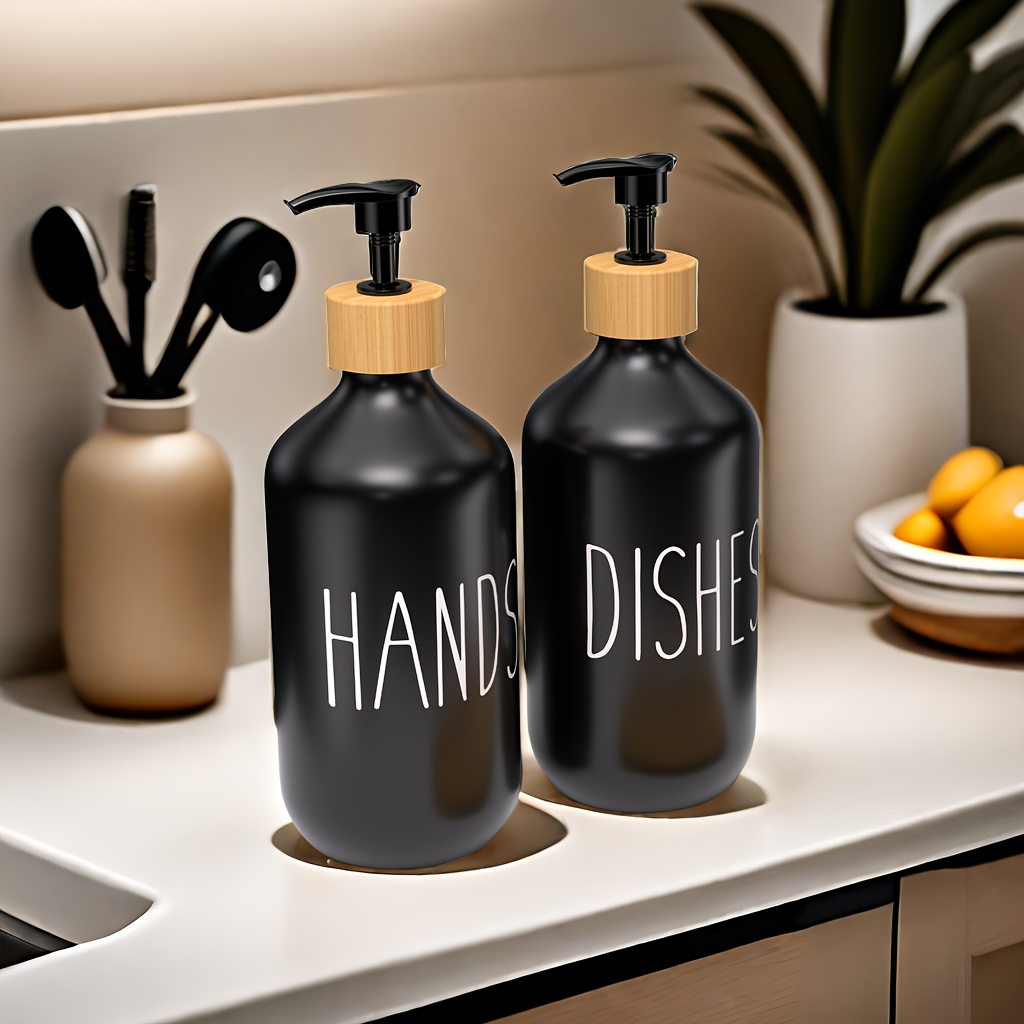 Matte Glass Soap Dispenser Set For Kitchen