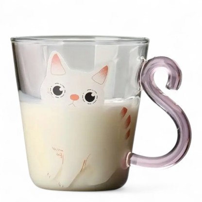 Cat Printed Borosilicate Glass Mug