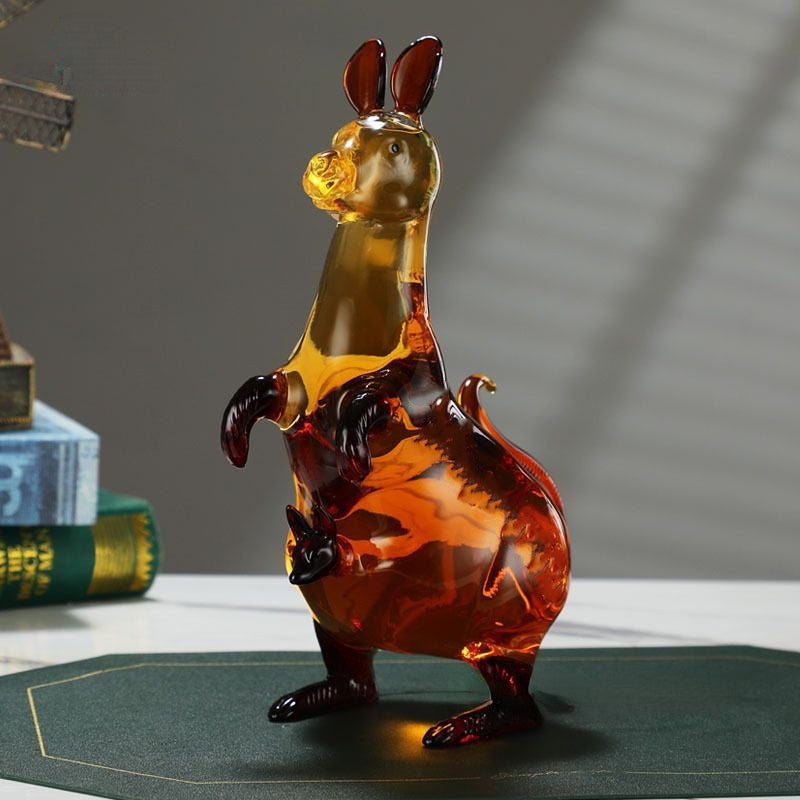 Kangaroo Shaped Glass Decanter-Wine and Whiskey Decanter