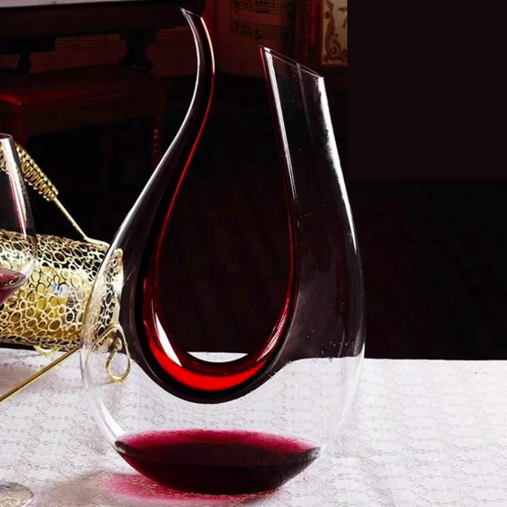 Crystal Clear U-Shaped Wine Decanter-Wine and Whiskey Decanter