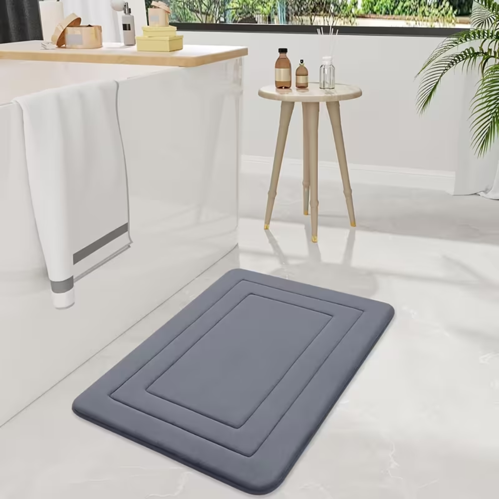 Memory Foam Bath Mat Set 2 Piece - Non Slip Absorbent Bathroom Rugs & Cushioned Floor Mats