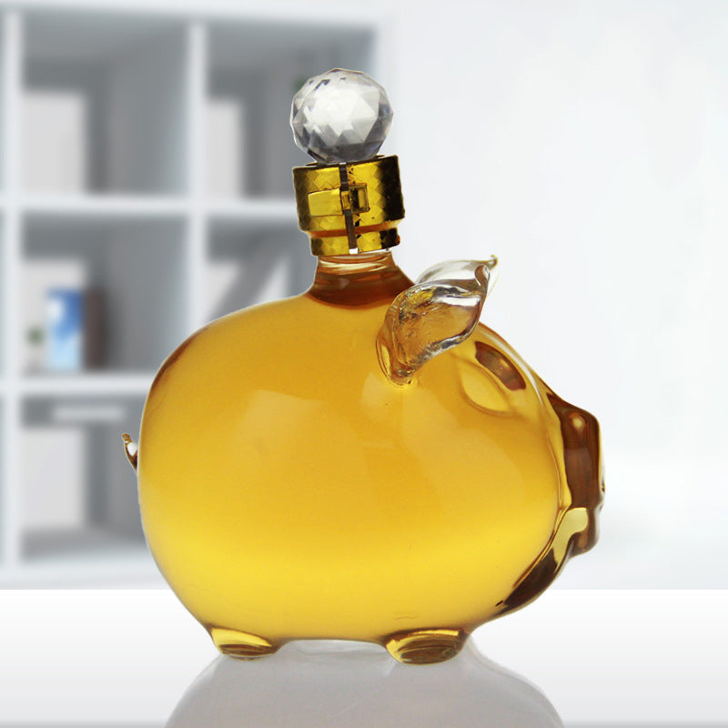 Pig Shaped Glass Decanter