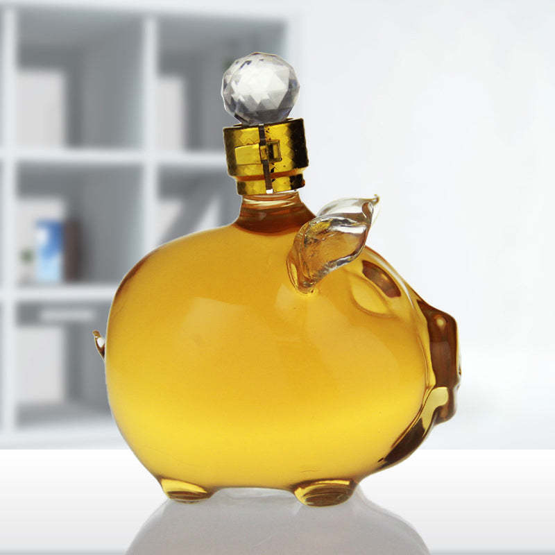 Pig Shaped Glass Decanter-Wine and Whiskey Decanter