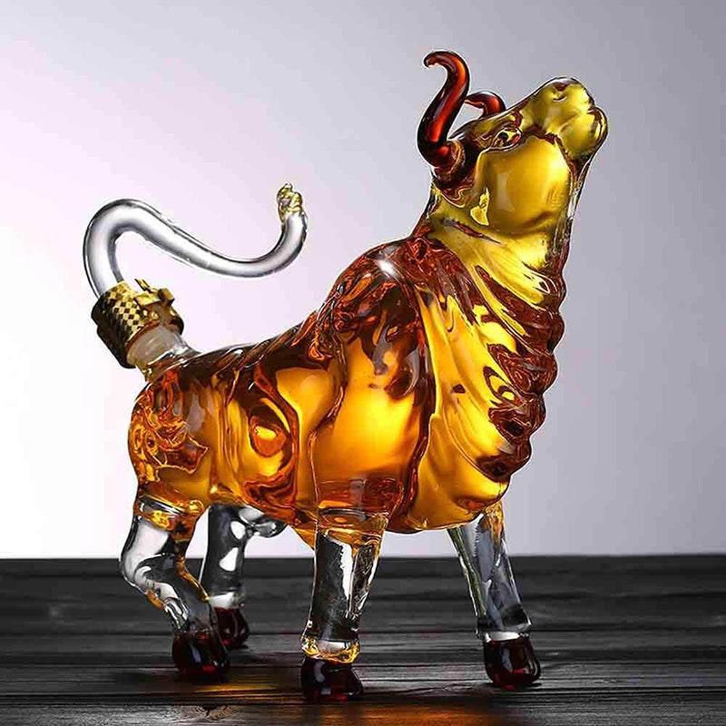 Charging Bull Glass Decanter