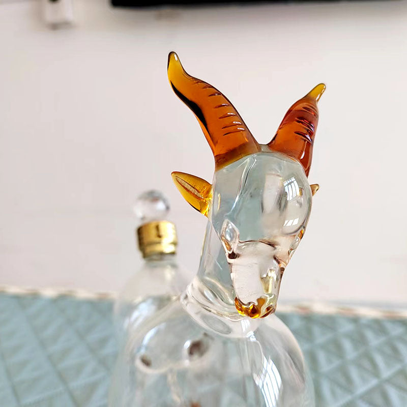 Goat Shaped Glass Decanter