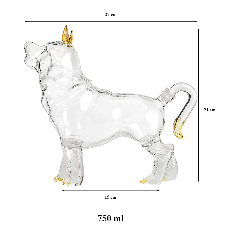 Glass Dog Shaped Decanter