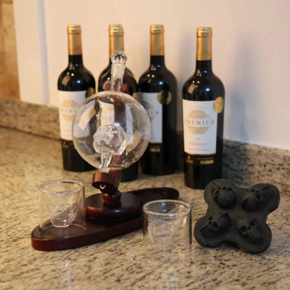Skull Whiskey Decanter Set with 2 Shot Glasses-Wine and Whiskey Decanter