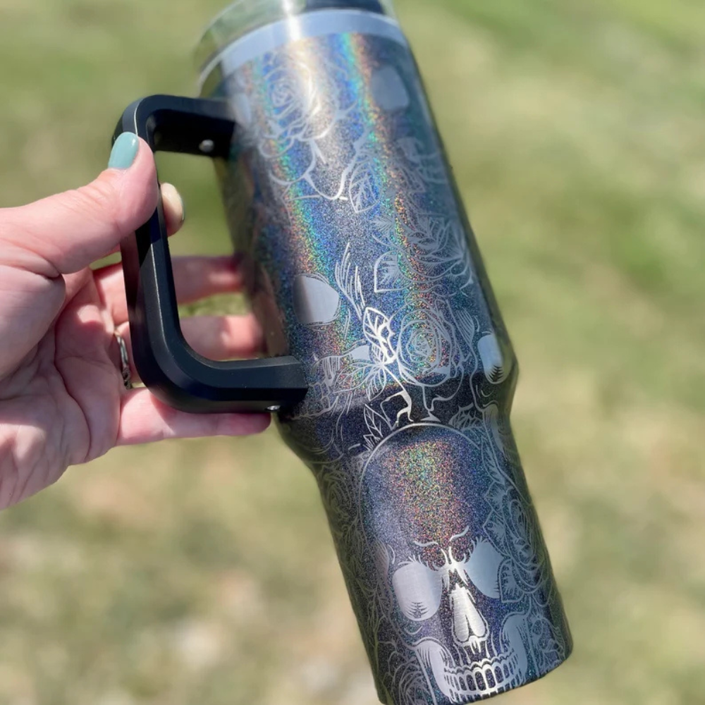 Abstract Roses Printed Tumbler