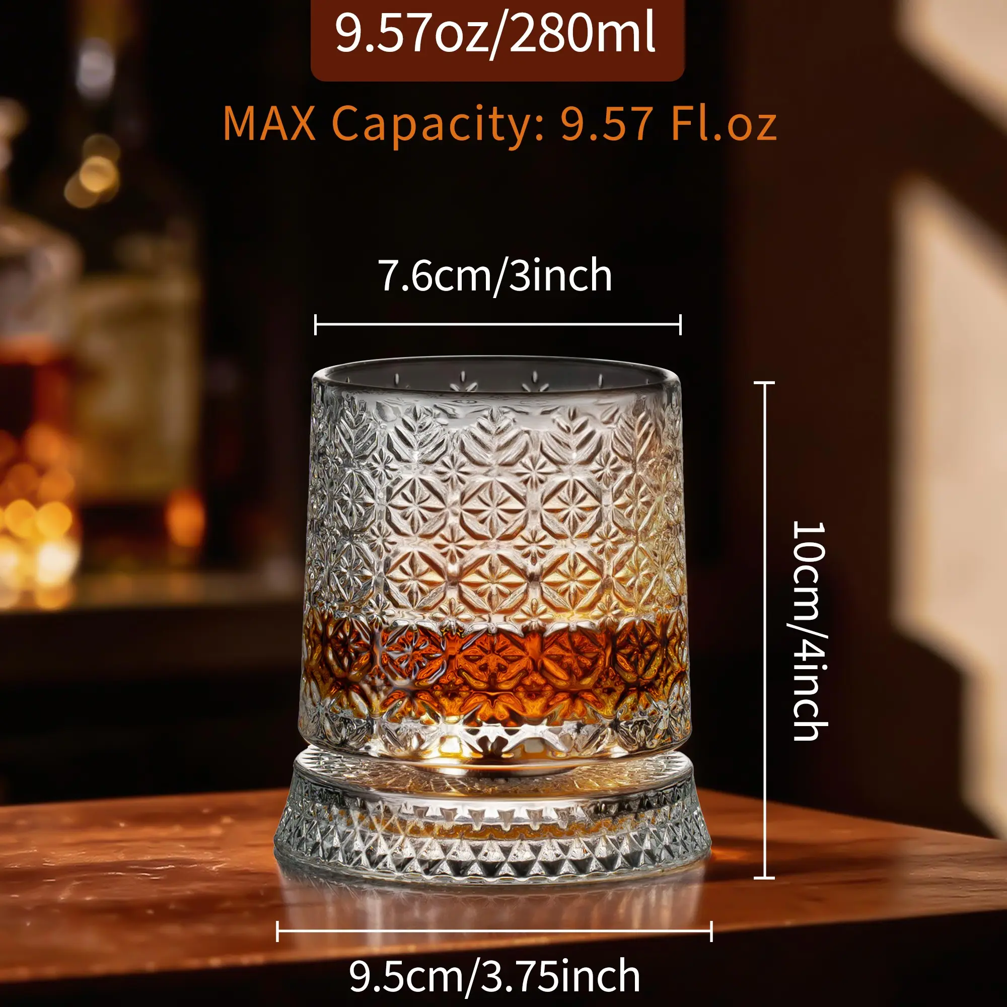 Snowflake Rotating Whiskey Glass