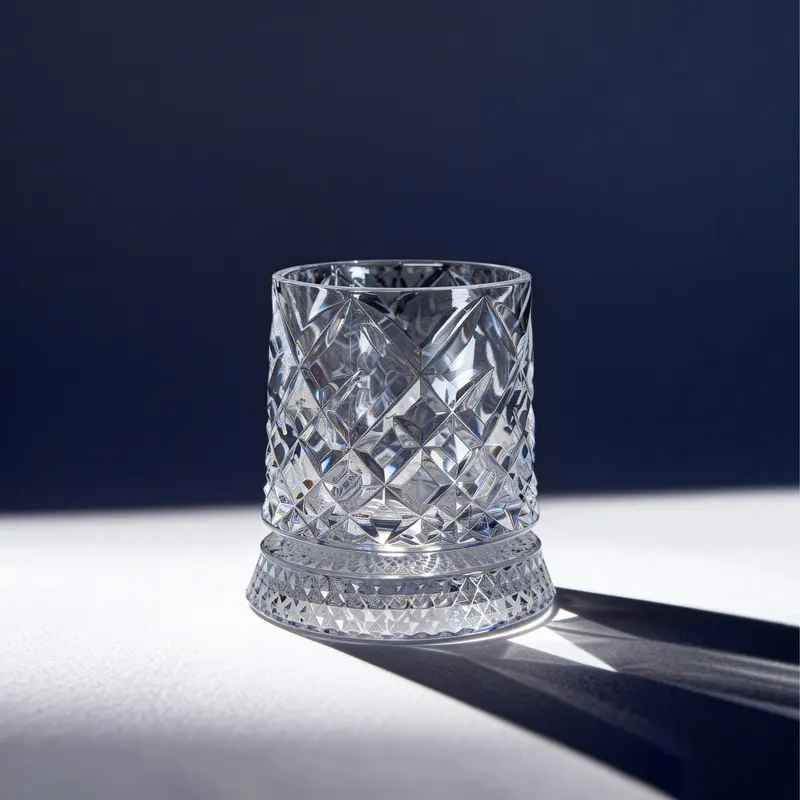 Rotating Crystal Whiskey Tumbler Glass Cup