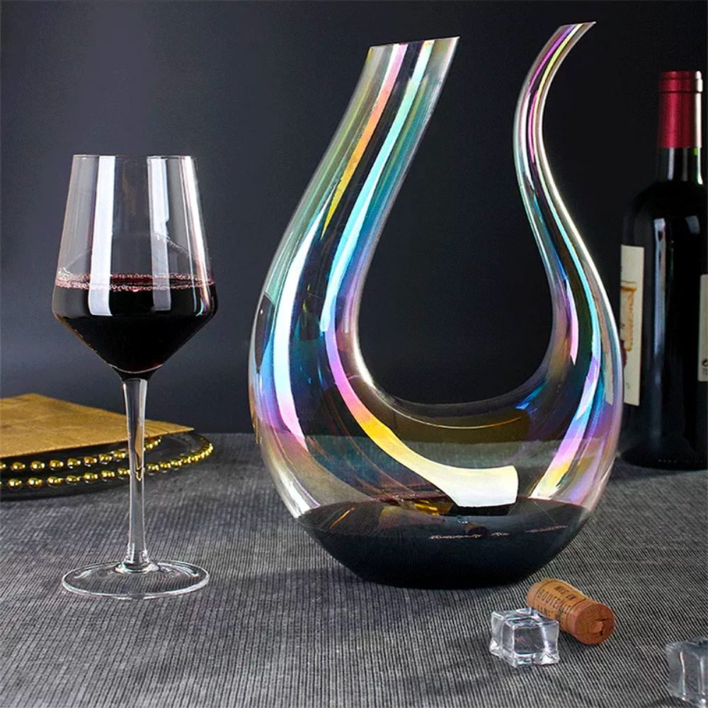 Colorful Harp Swan Decanter