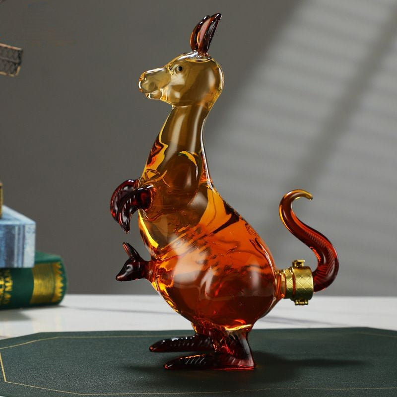 Kangaroo Shaped Glass Decanter-Wine and Whiskey Decanter