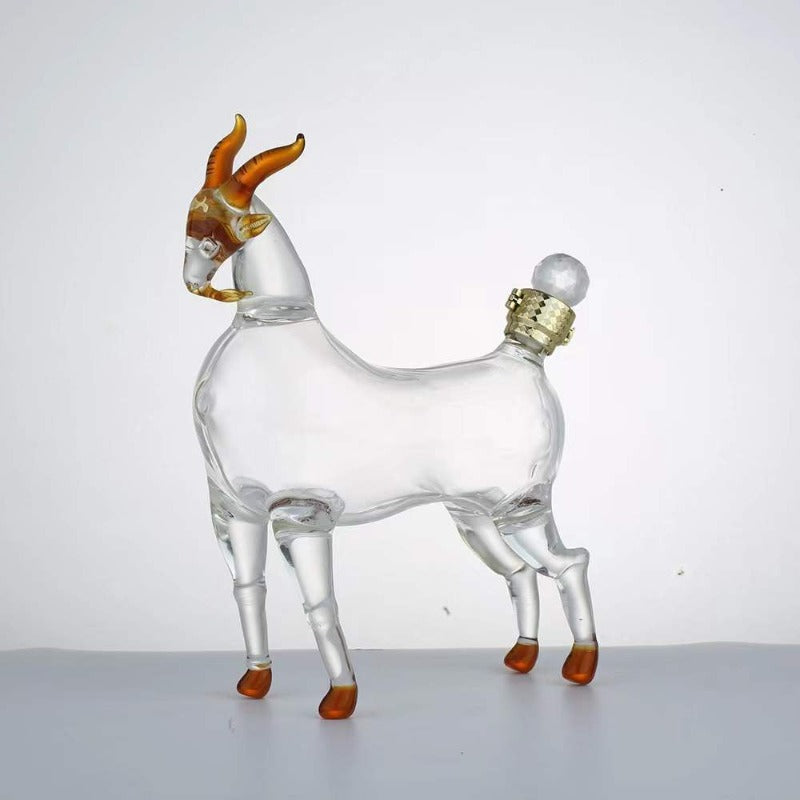 Goat Shaped Glass Decanter-Wine and Whiskey Decanter