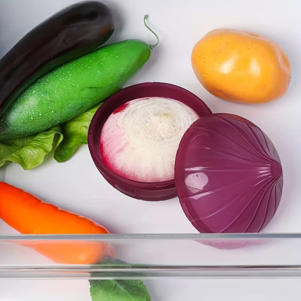 2 Pack Of Vegetable Shaped Onion Storage Container