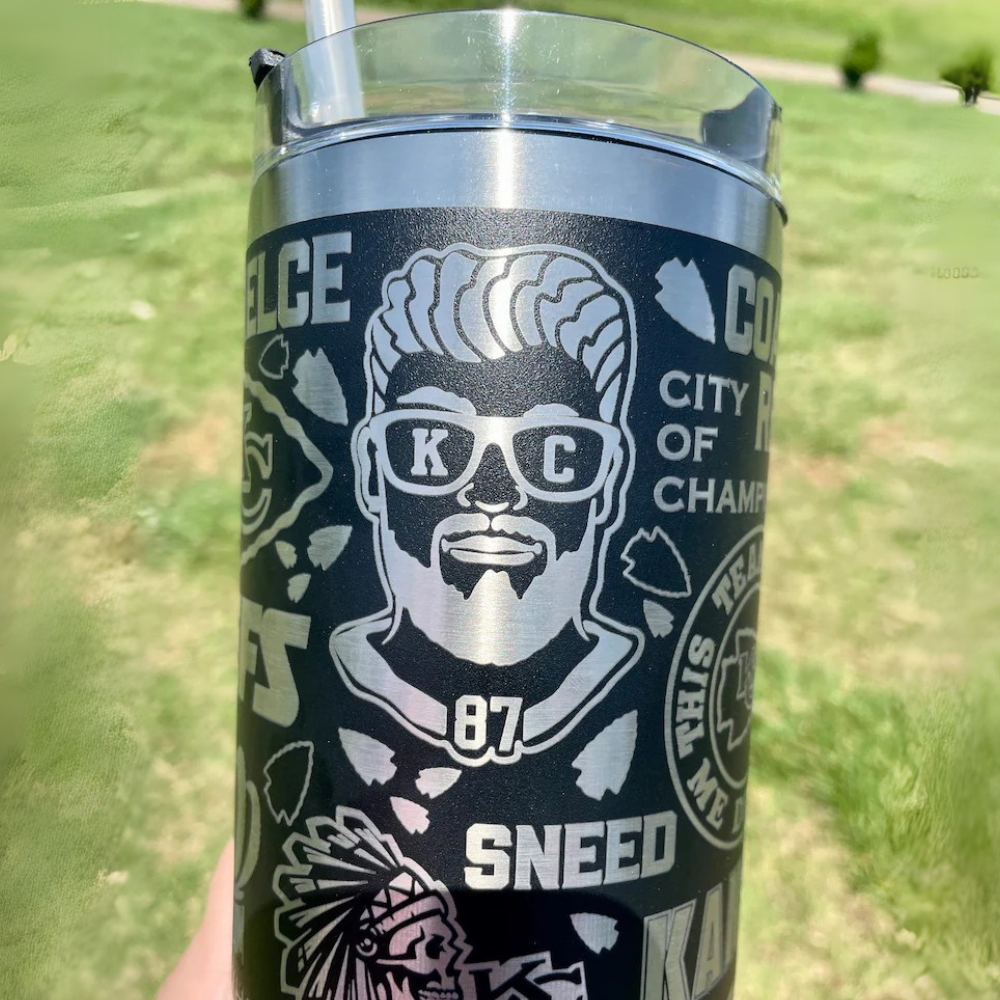 Kansas City Chiefs Tumbler – Double-Wall with Spill-Resistant Lid-Wine and Whiskey Decanter