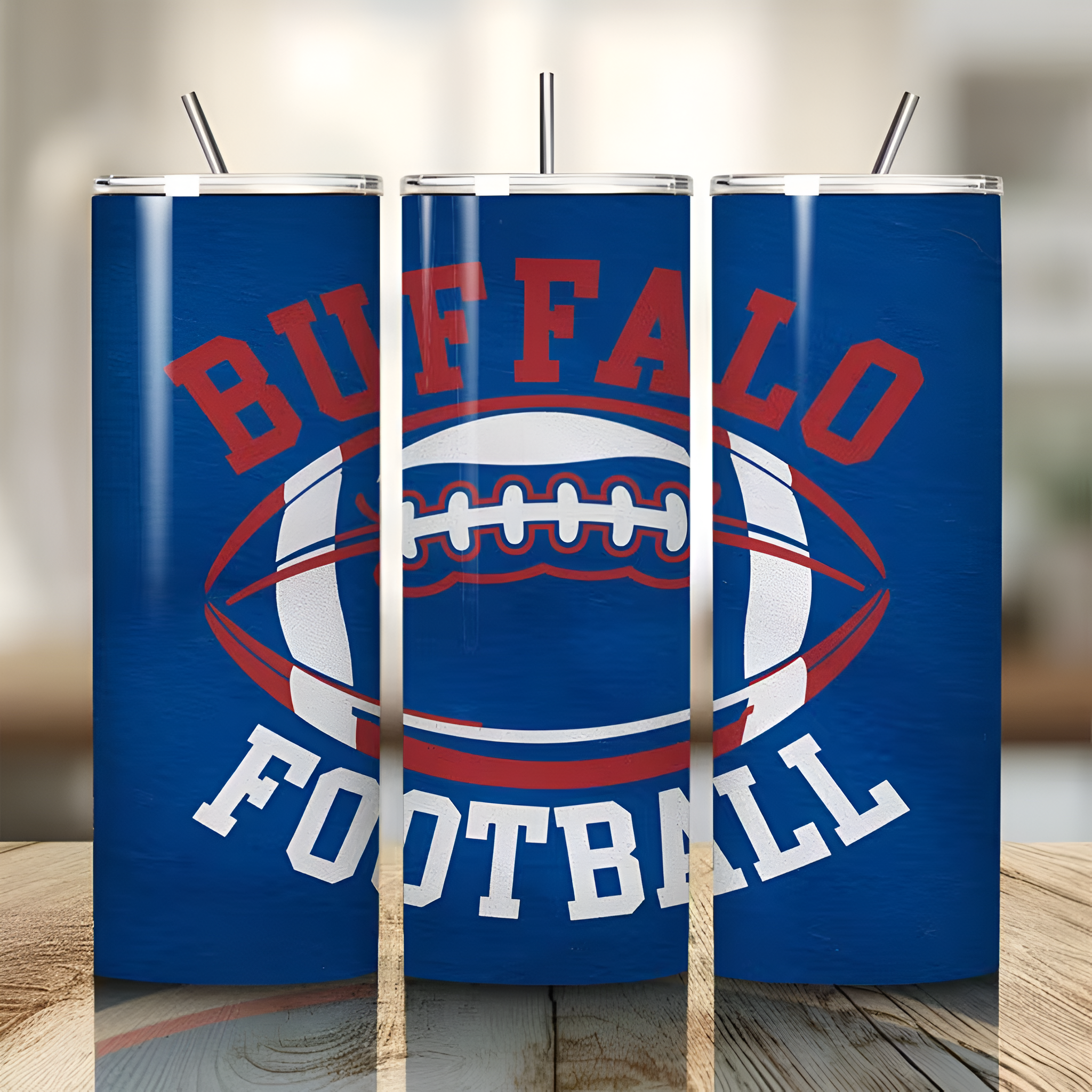 Buffalo Bills Football Themed 20oz Stainless Steel Tumbler