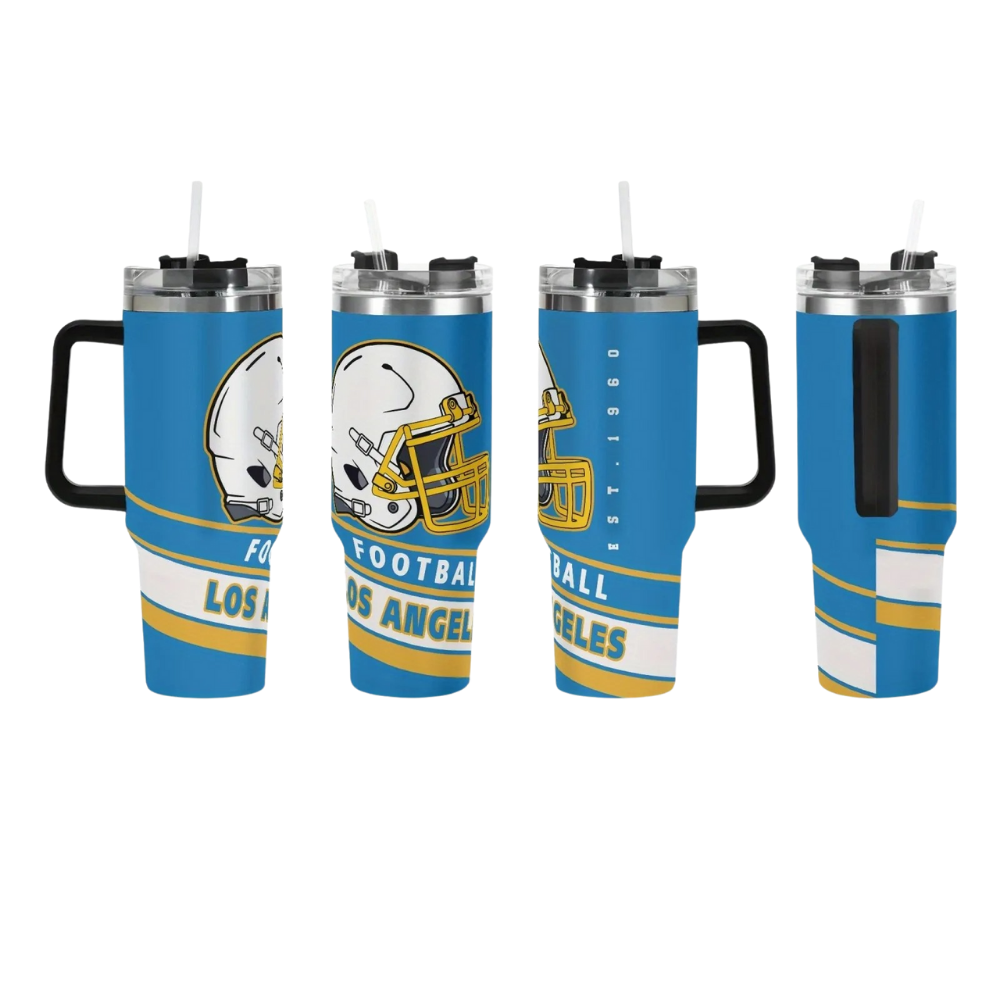 40oz Los Angeles Chargers Football Team Themed Stainless Steel Travel Tumbler
