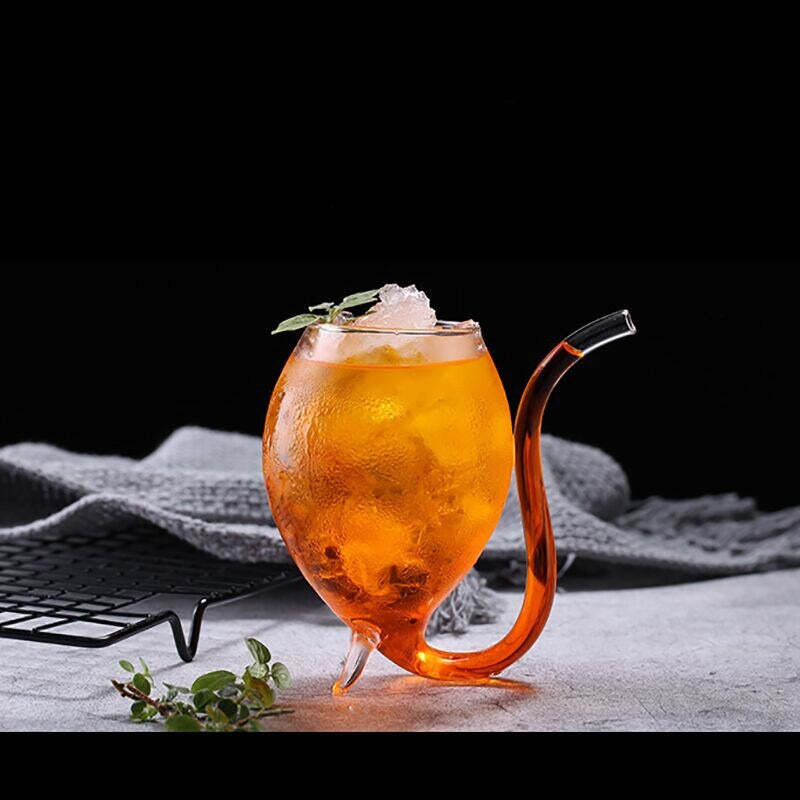 Goblet Glass Mug With Straw-Wine and Whiskey Decanter